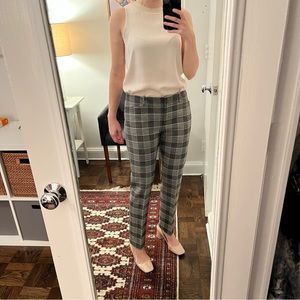 Theory Plaid Pressed Pants